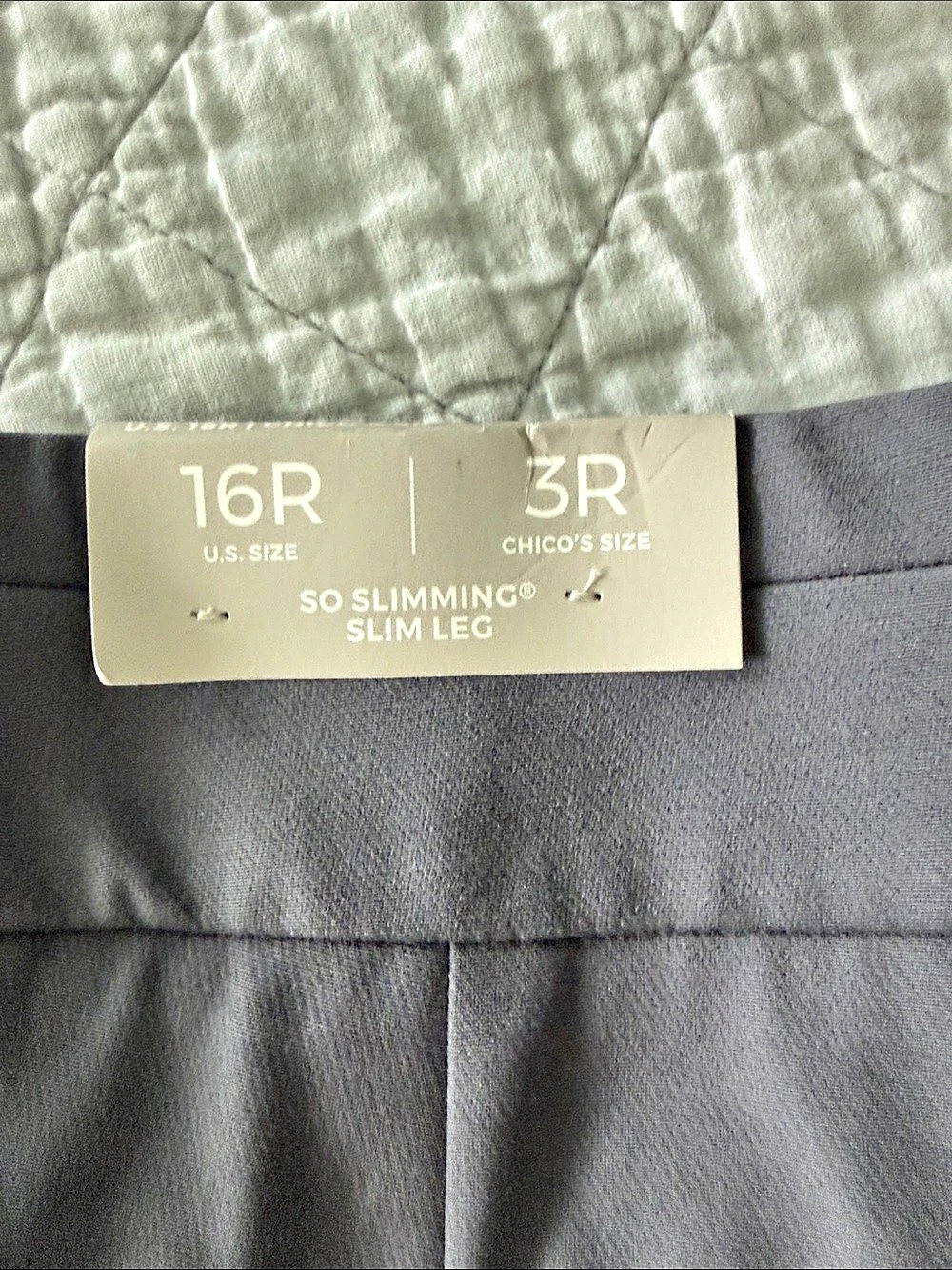 Chico's So Slimming Sophia Slim Ankle Pant Gray Waist 16R